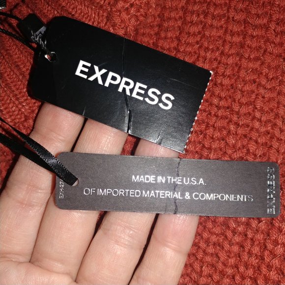 EXPRESS: Rust Orange Sleeveless Knit Sweater Top - Women's Size Large NWT - Picture 7 of 8